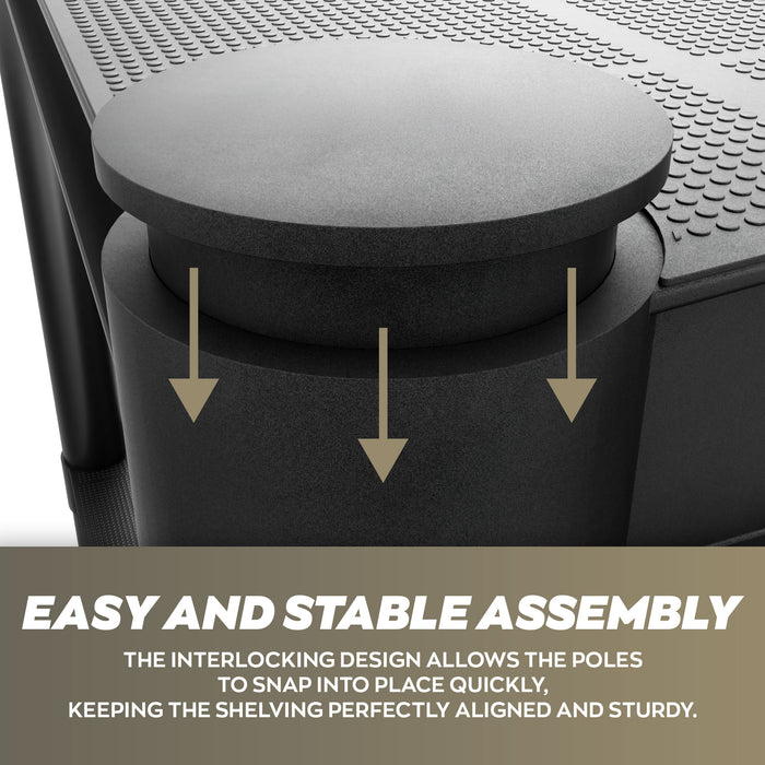 Titan S - Scaffale Modulare 5 Ripiani 60x30xH180 cm in Resina Nero