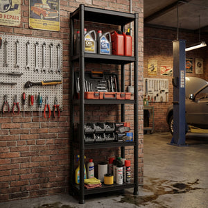 Titan S - Scaffale Modulare 5 Ripiani 60x30xH180 cm in Resina Nero