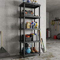 Titan X - Scaffale Modulare 5 Ripiani 90x45xH185 cm in Resina Nero