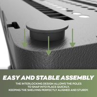 Titan X - Scaffale Modulare 5 Ripiani 90x45xH185 cm in Resina Nero