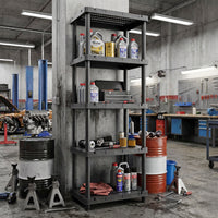 Titan X - Scaffale Modulare 5 Ripiani 90x45xH185 cm in Resina Nero