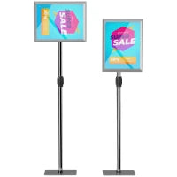 Cavalletto Espositore Poster A3 con Altezza e Inclinazione Regolabili, Acciaio e Alluminio, Argento