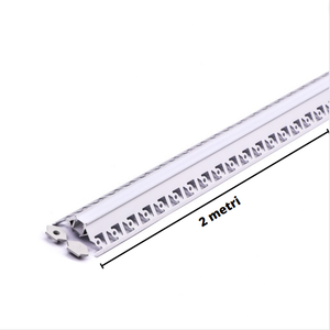 Profilo alluminio integrato optonica 5165 per strisce led 2m grigio