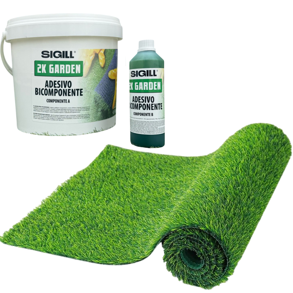 Rotolo prato erbabella 1 mt x 10 mt fili 25 mm adesivo fissaggio incluso