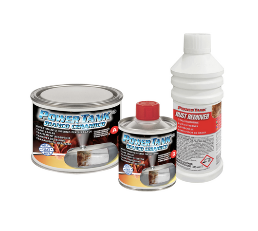 Power Tank Trattamento Serbatoio Moto Bianco Ceramico 8/10 Litri Kit Piccolo Small 350 gr per interno serbatoi