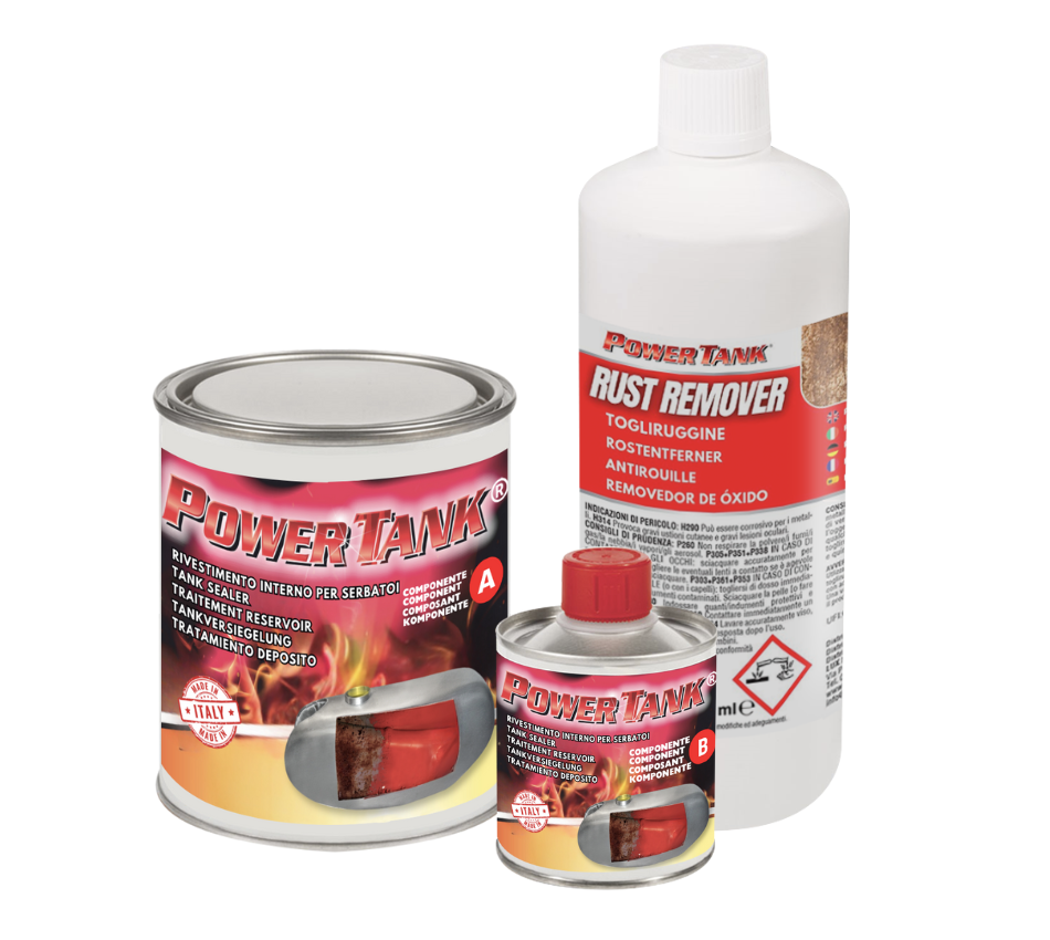 Power Tank Trattamento Serbatoio Moto 20/25 Litri Kit Medio Medium 700 gr per interno Serbatoi