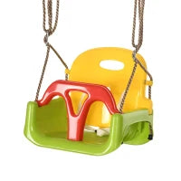 Altalena per Bambini 9-36 Mesi in PP e PE con Corda Regolabile e Cintura, 42x33x120-180 cm