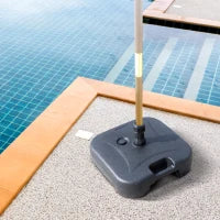 Base per Ombrellone da Giardino in HDPE, Basamento per Ombrellone con Maniglia, Supporto per Ombrelloni con Pali Ø38mm, Riempibile con 20 kg di Acqua e 30 kg di Sabbia, Nero