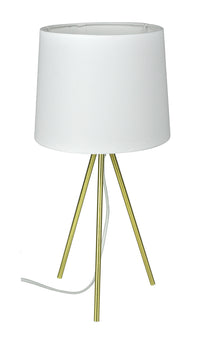 Lampada da tavolo con treppiede in metallo dorato, abat jour mod. Michelle TL22MIPM