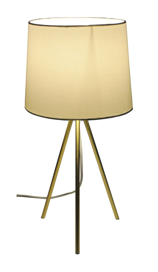 Lampada da tavolo con treppiede in metallo dorato, abat jour mod. Michelle TL22MIPM