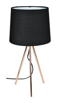 Lampada da tavolo con treppiede in metallo color oro rosa, abat jour mod. Michelle TL23MIPM