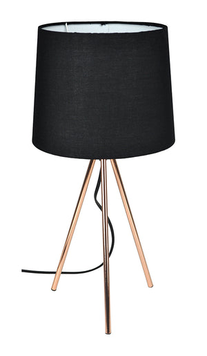 Lampada da tavolo con treppiede in metallo color oro rosa, abat jour mod. Michelle TL23MIPM
