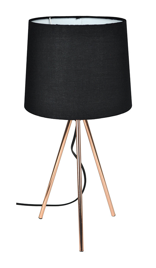 Lampada da tavolo con treppiede in metallo color oro rosa, abat jour mod. Michelle TL23MIPM