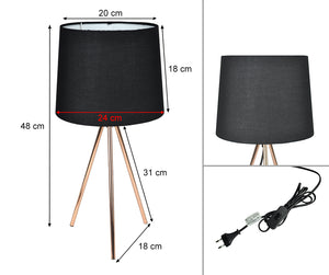 Lampada da tavolo con treppiede in metallo color oro rosa, abat jour mod. Michelle TL23MIPM