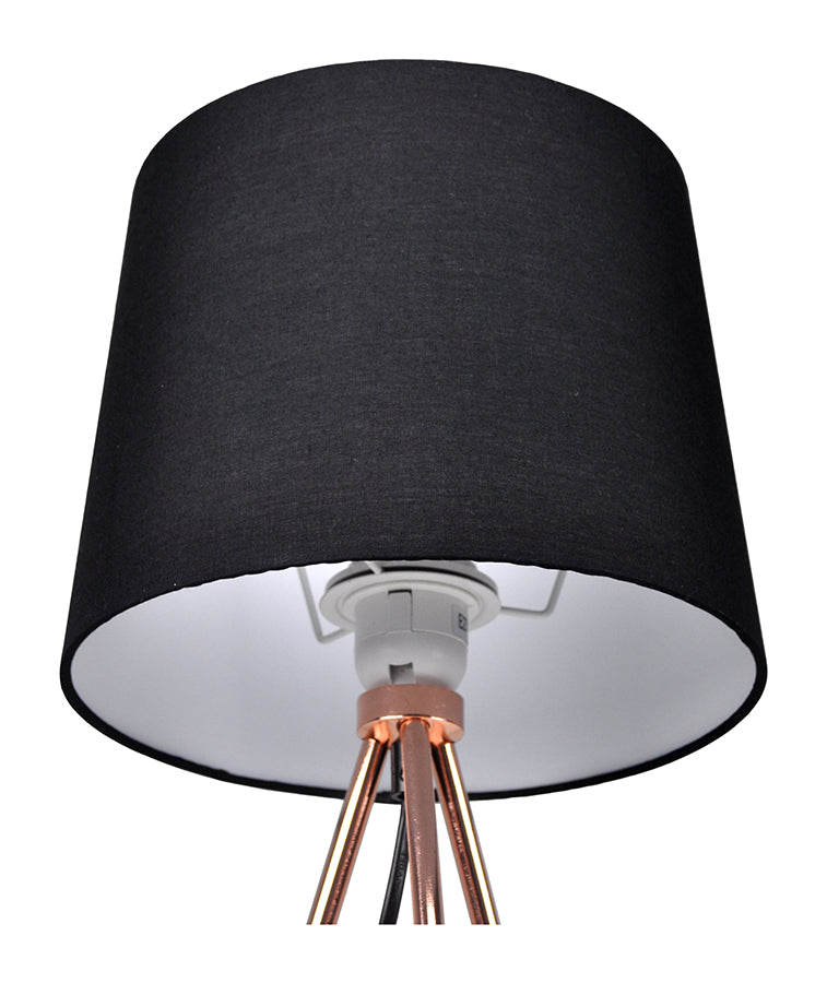 Lampada da tavolo con treppiede in metallo color oro rosa, abat jour mod. Michelle TL23MIPM