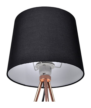 Lampada da tavolo con treppiede in metallo color oro rosa, abat jour mod. Michelle TL23MIPM