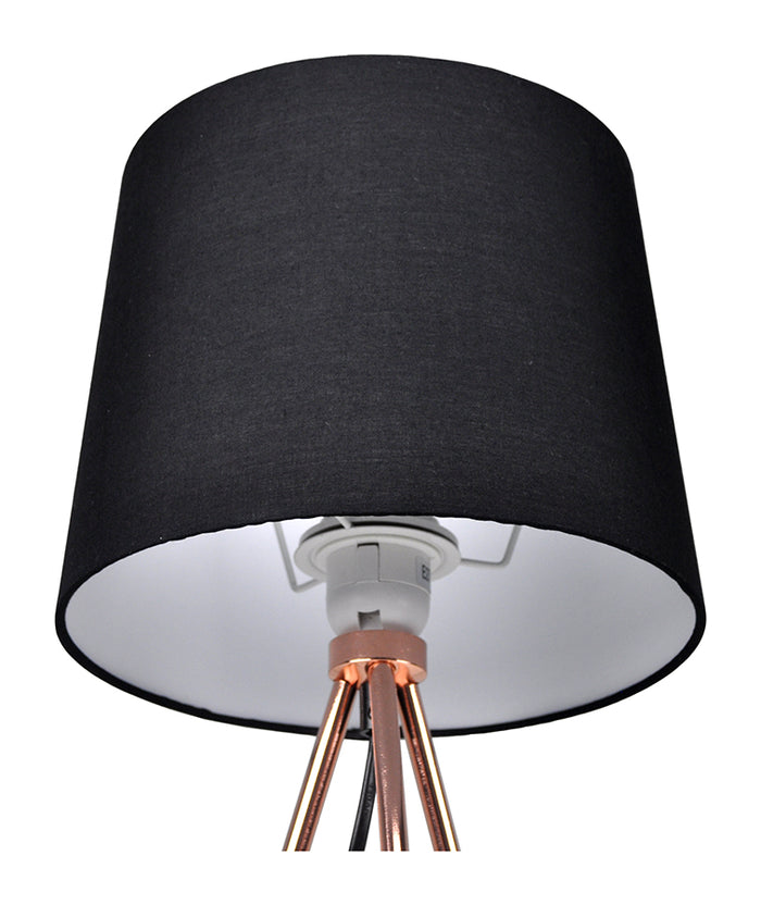 Lampada da tavolo con treppiede in metallo color oro rosa, abat jour mod. Michelle TL23MIPM