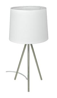 Lampada da tavolo con treppiede in metallo argentato, abat jour mod. Michelle TL24MIPM