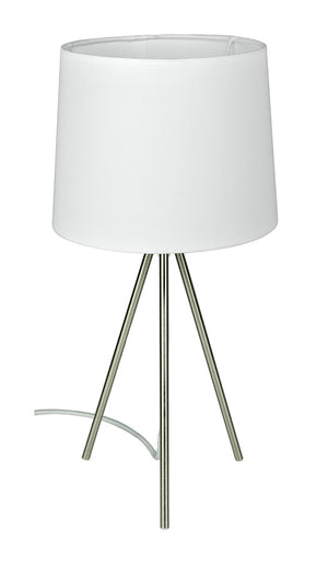 Lampada da tavolo con treppiede in metallo argentato, abat jour mod. Michelle TL24MIPM