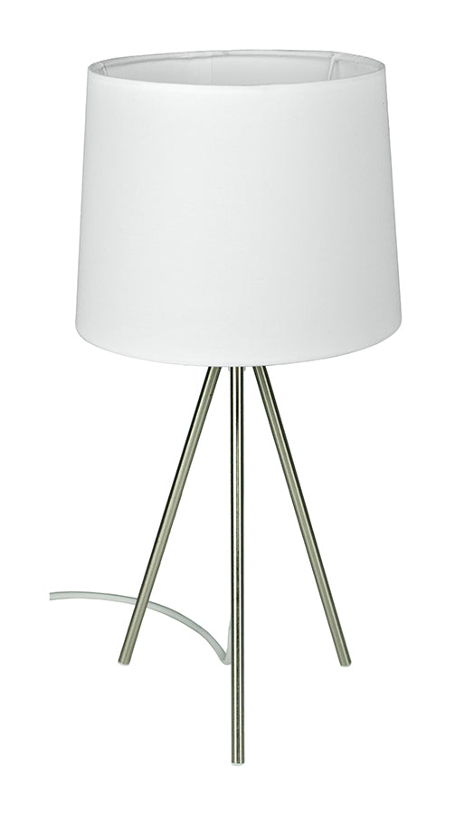 Lampada da tavolo con treppiede in metallo argentato, abat jour mod. Michelle TL24MIPM