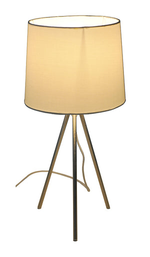 Lampada da tavolo con treppiede in metallo argentato, abat jour mod. Michelle TL24MIPM