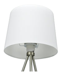 Lampada da tavolo con treppiede in metallo argentato, abat jour mod. Michelle TL24MIPM
