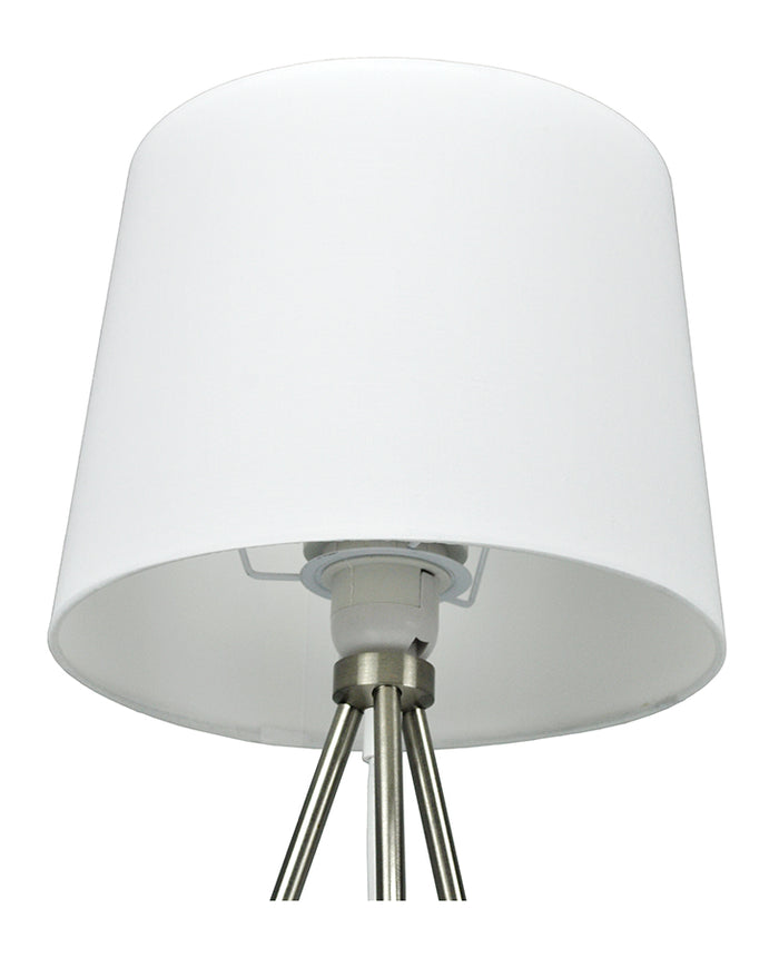Lampada da tavolo con treppiede in metallo argentato, abat jour mod. Michelle TL24MIPM