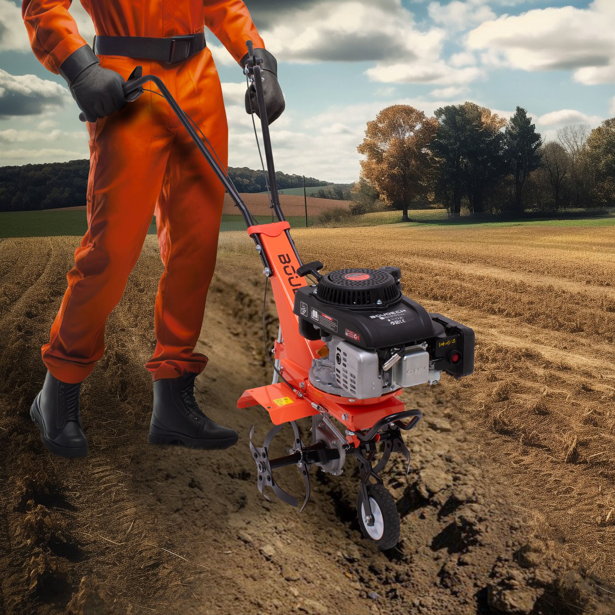 Tukang 140 - Motozappa per Orto a Scoppio a Benzina 4 tempi 2.5HP Motore 140cc con 4 Frese Ø30 cm