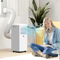 Condizionatore Portatile 4 in 1 con Deumidificatore, Timer 24 Ore e Telecomando, Bianco