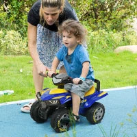 Quad Giocattolo per Bambini 18-36 Mesi con Licenza GOODYEAR con Luci e Suoni Realistici, Blu e Giallo, 60x31x42cm