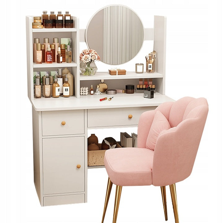 Toilette con specchio e cassetti bianca loft