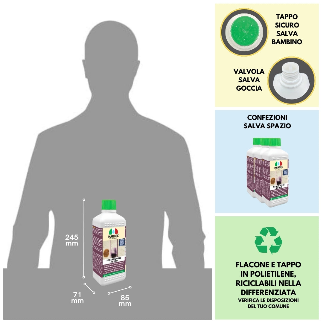 Rimuovere ruggine TOGLIRUGGINE LIQUIDO   500MLx6Pz