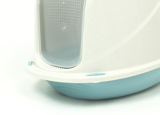 Lettiera Toilette Per Gatti Con Coperchio e Sportello 45x36x32,5cm Mod 700098 Azzurro
