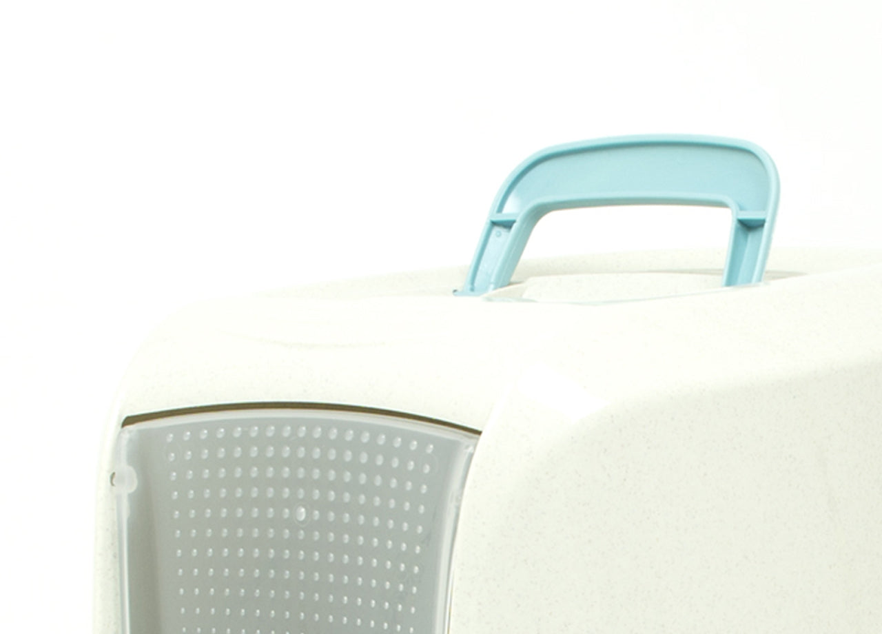 Lettiera Toilette Per Gatti Con Coperchio e Sportello 45x36x32,5cm Mod 700098 Azzurro