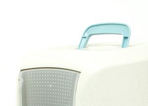 Lettiera Toilette Per Gatti Con Coperchio e Sportello 45x36x32,5cm Mod 700098 Azzurro