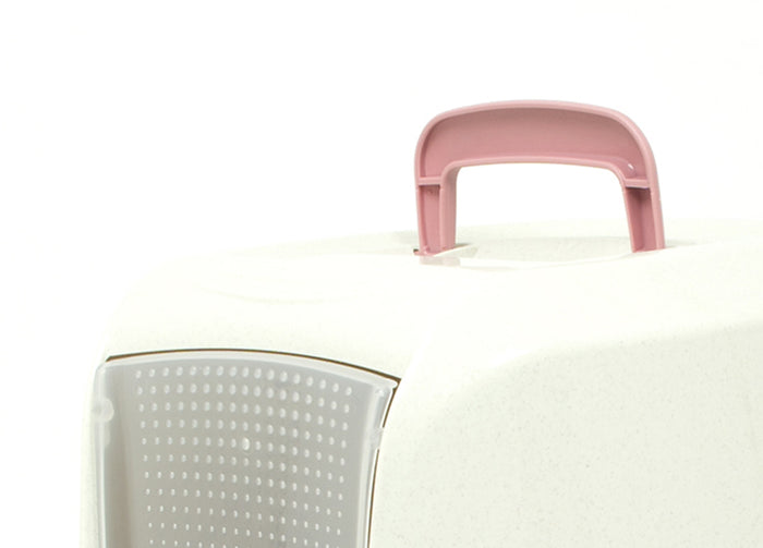Lettiera Toilette Per Gatti Con Coperchio e Sportello 45x36x32,5cm Mod 700098 Rosa