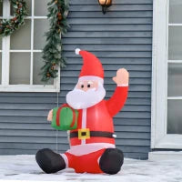 120cm Babbo Natale Gonfiabile e Gigante, Decorazione Natalizia Impermeabile da Esterno con Luci a LED