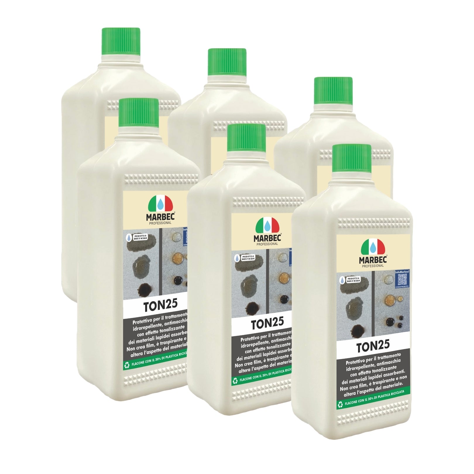 Trattamento idrorepellente antimacchia cotto e pietre TON25   1LTx6Pz