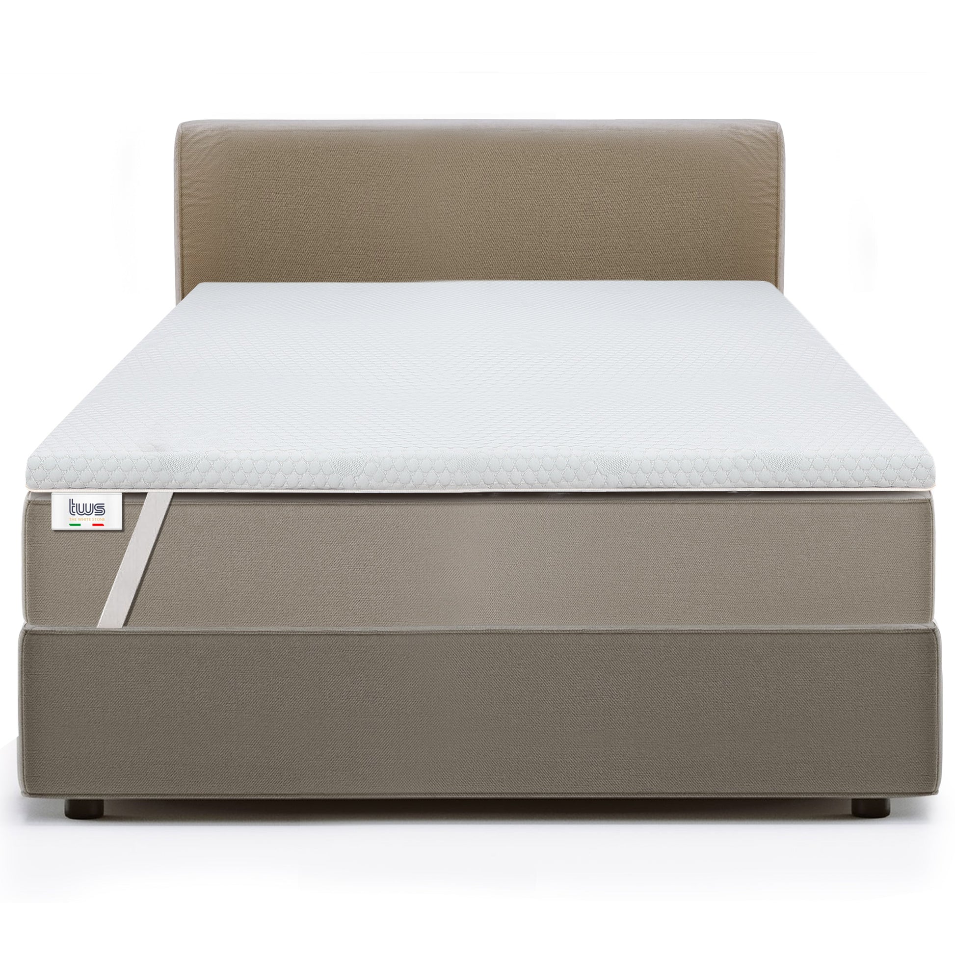 The White Stone Topper Memory Foam 150 x 210 | Correttore Materasso 6 cm | Coprimaterasso con Rivestimento Sfoderabile Antibatterico e Antimicotico