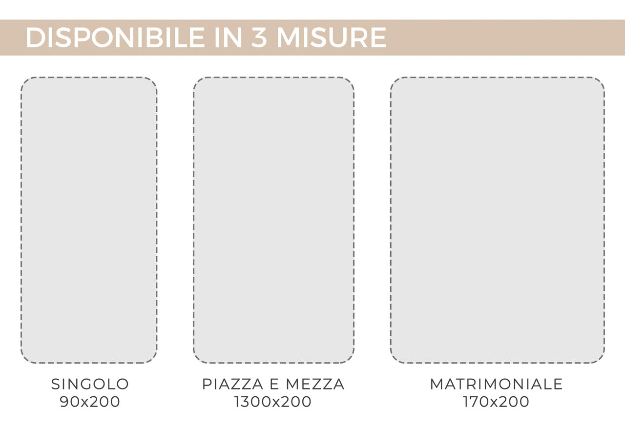 Topper Coprimaterasso Imbottito Trapuntato con Elastici Agli Angoli Modello LH - Piazza E Mezza - Topper