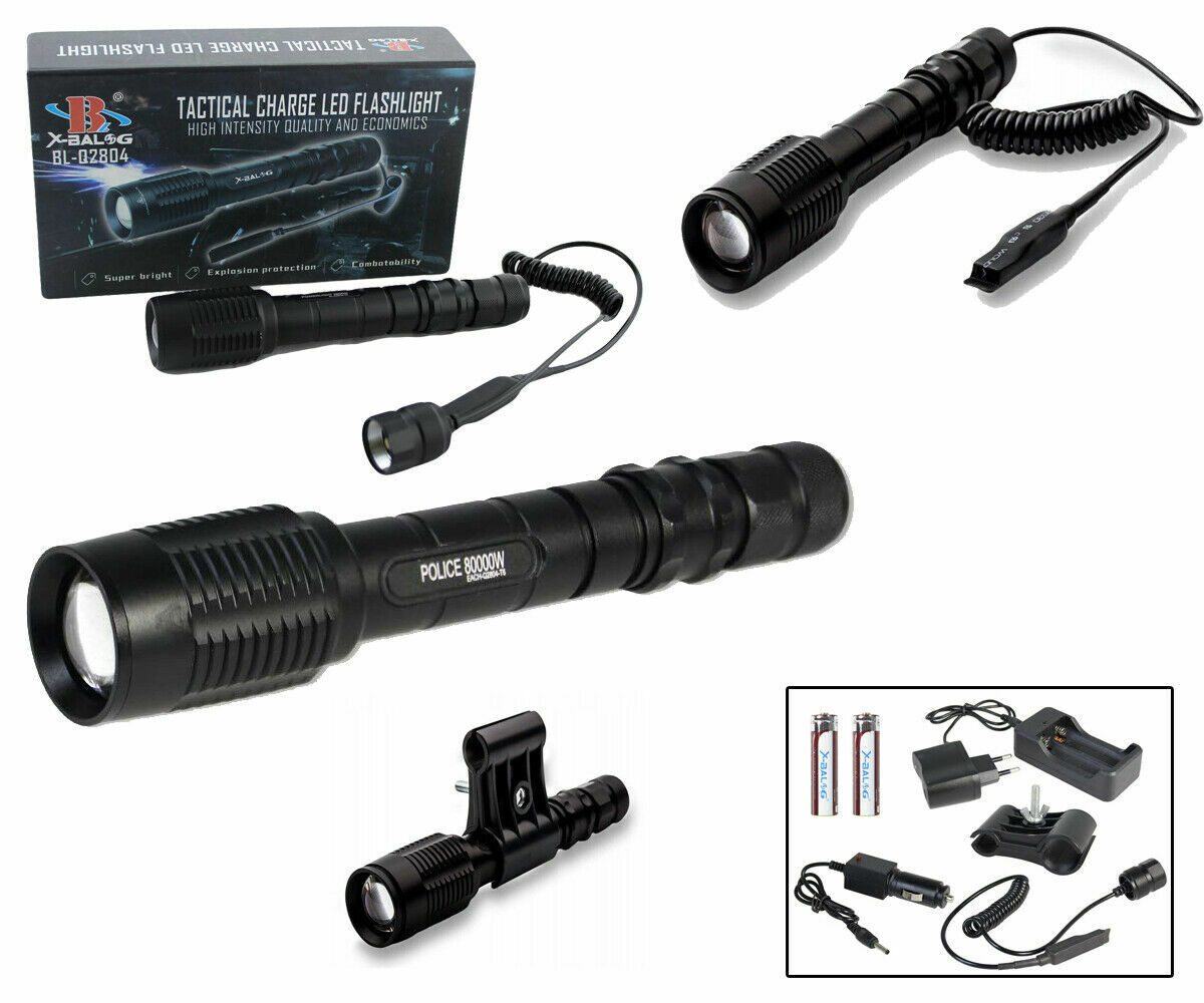 TORCIA 50000 LUMEN TATTICA/MILITARE X FUCILE LED T6 RICARICABILE ZOOM BL-Q2804