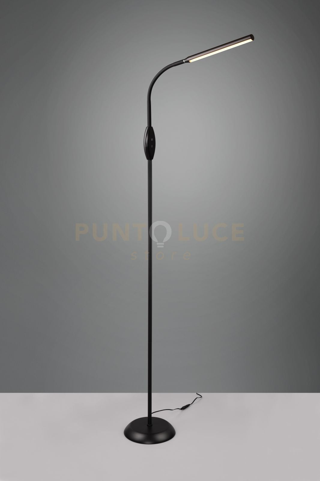 TORO PIANTANA LED5W 700lm, 3000+4000+5000K  NERA FLESSIBILE TOUCH E TEMPERATURA DI COLORE DIMMERABILE H. 145CM