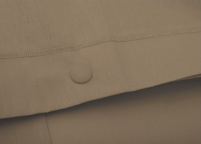 Completo Lenzuola In 100% Cotone In Tinta Unita Made In Italy - Maxi - Tortora