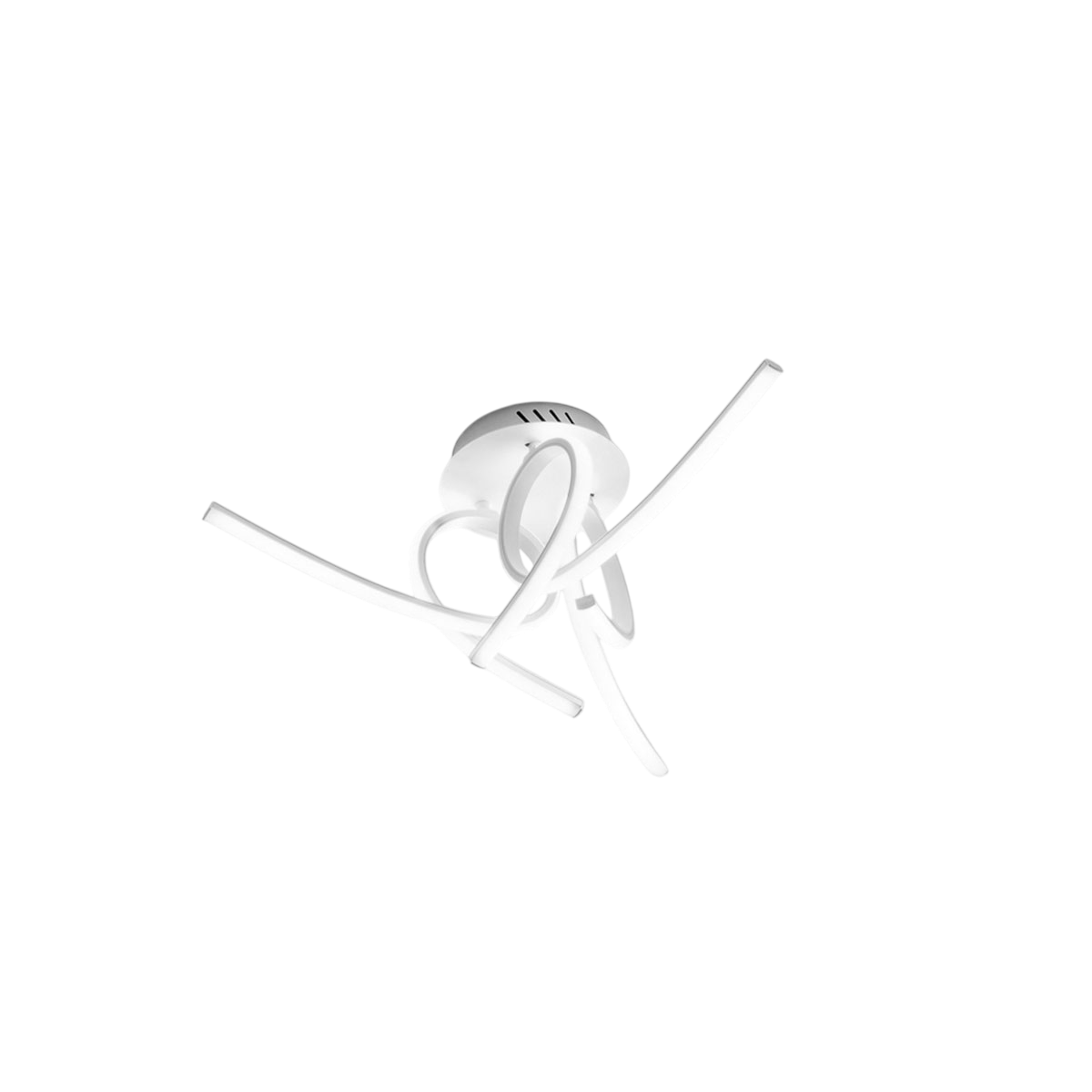 Plafoniera led moderna Tosca 45W 2500lm luce calda 4000K, alluminio bianco satinato, diffusore opale, IP20, design artistico