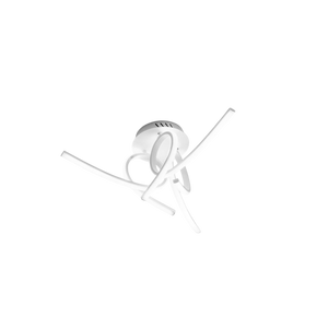 Plafoniera led moderna Tosca 45W 2500lm luce calda 4000K, alluminio bianco satinato, diffusore opale, IP20, design artistico