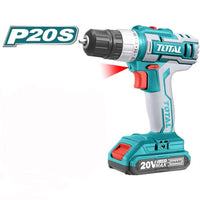 TRAPANO AVVITATORE + AVVITATORE A MASSA BATTENTE 1/2"+ 2 BATTERIE LITIO 20V+ACCESSORI TOTAL TOTTCKLI2007