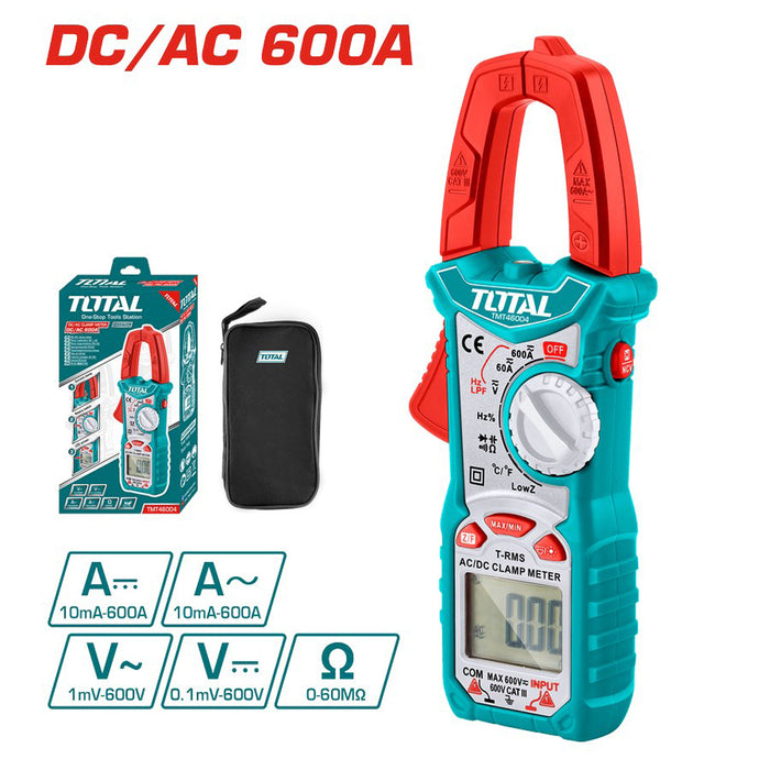 PINZA AMPEROMETRICA MULTIMETRO DIGITALE MISURAZIONI AC DC 600A 600V TOTAL
