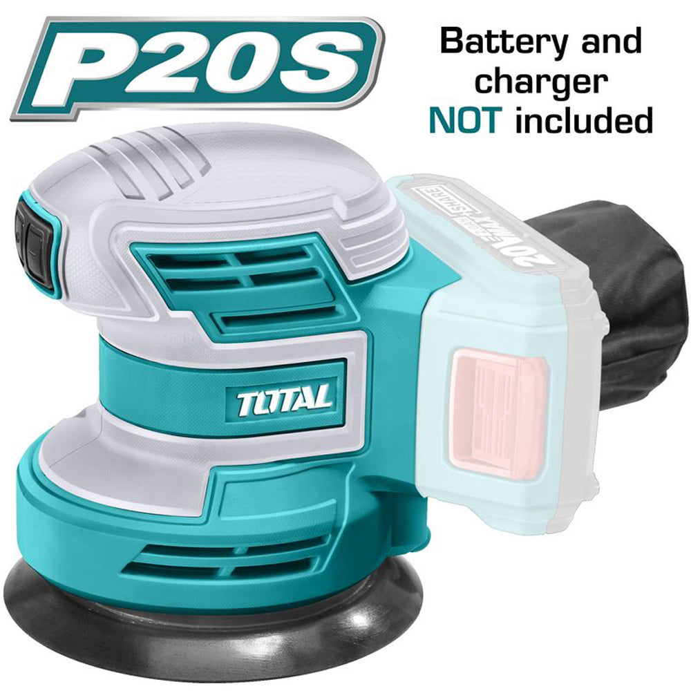 LEVIGATRICE ROTORBITALE LEVIGATORE ROTO ORBITALE A BATTERIA 20V Ø125mm TOTAL TOTTROSLI2001