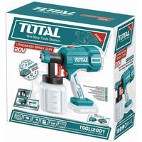 PISTOLA VERNICIATORE A SPRUZZO AEROGRAFO A BATTERIA 20V TOTAL TOTTSGLI2001