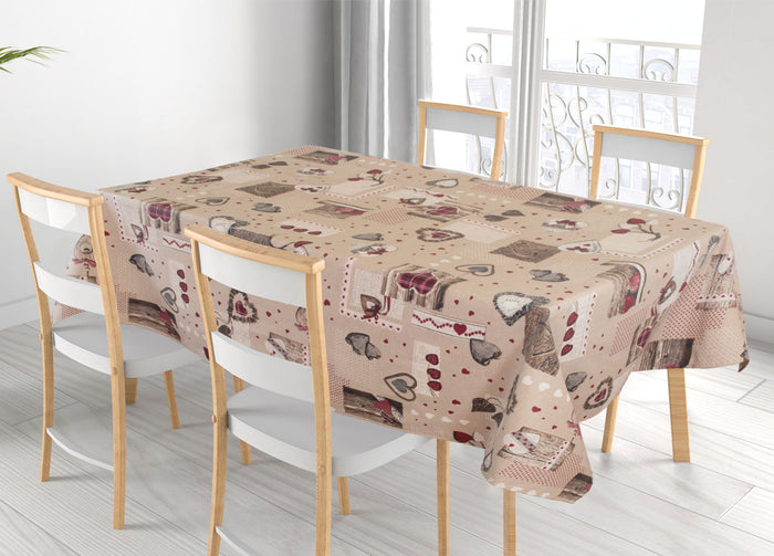 Tovaglia Miros Resinata Antimacchia Copritavolo Cucina Disegno Holly - 140x180 - Holly